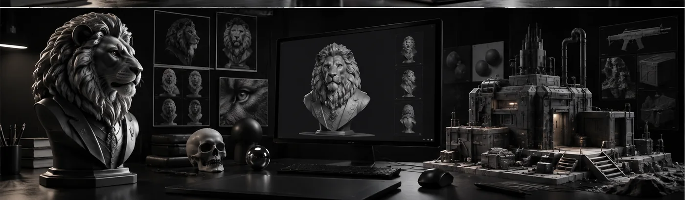 3D büst modelleme ve oyun çevre modelleme çalışma alanı